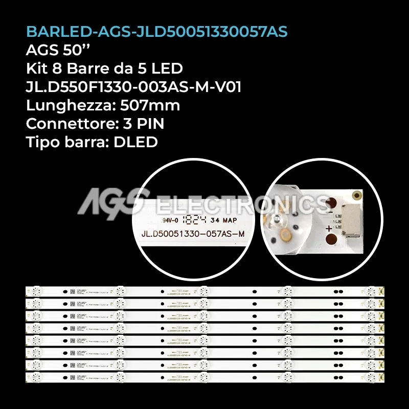 kit 8 barre LED retroilluminazione per TD-System 50 pollici modello K50DLH8US