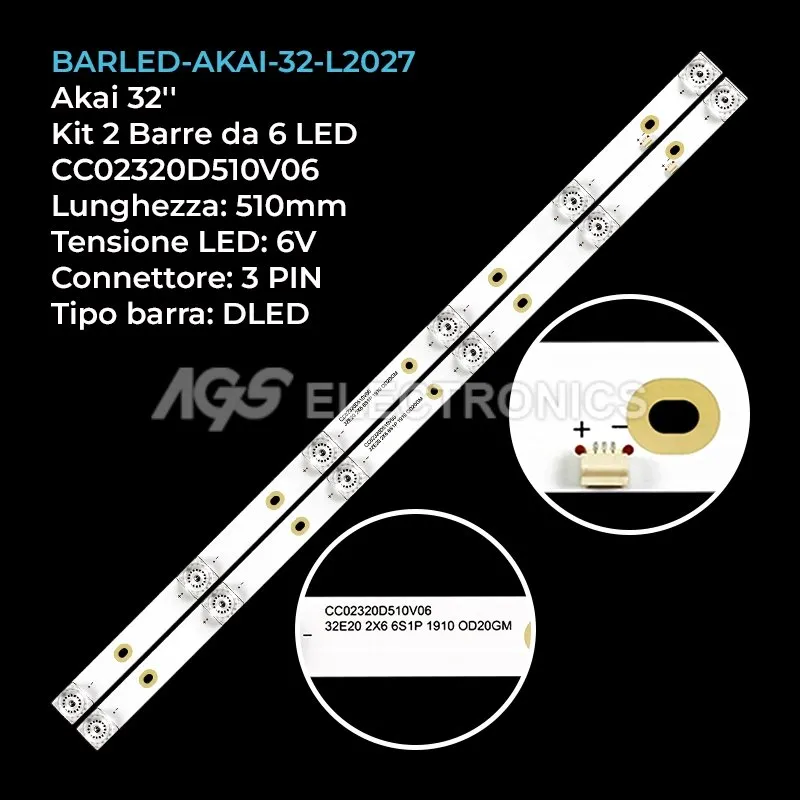 kit 2 barre LED retroilluminazione per Hyundai 32 pollici modello H32K