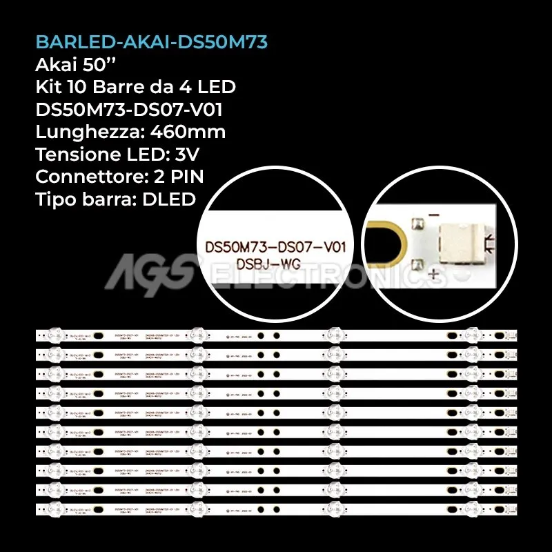kit 10 barre LED retroilluminazione per Zephir 50 pollici modello ZVS49UHD