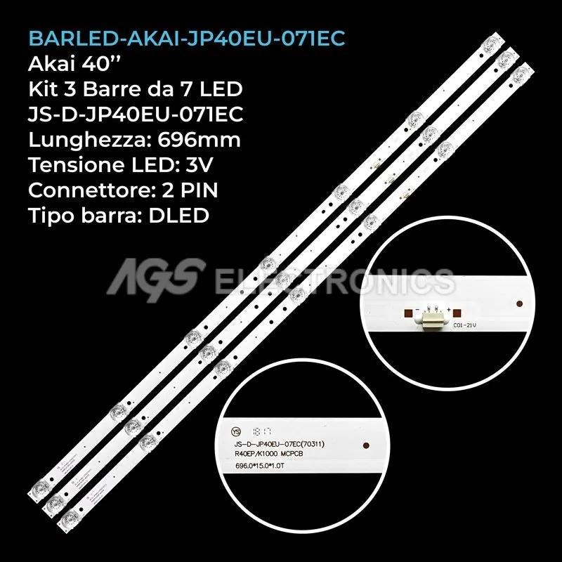 kit 3 barre LED retroilluminazione per Orion 40 pollici modello OLT40612