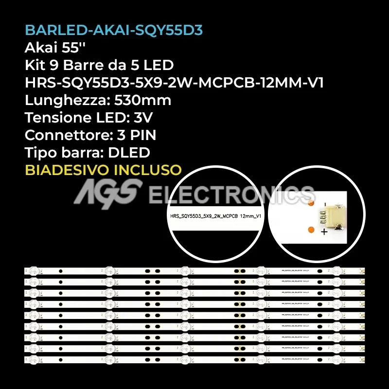 kit 9 barre LED retroilluminazione per TD-System 55 pollici modello KS5500SM4K