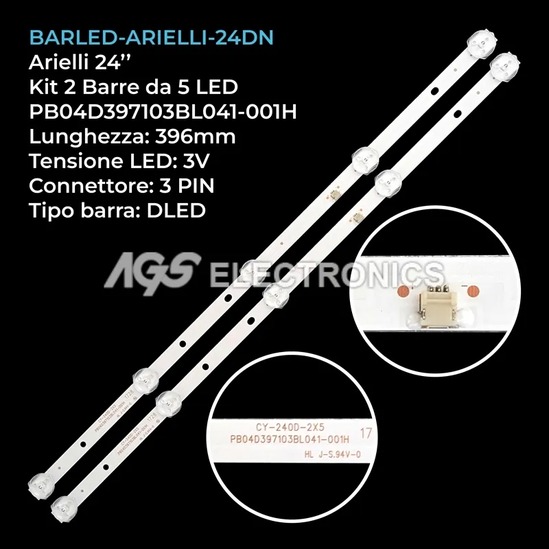 kit 2 barre LED retroilluminazione per Innolux 24 pollici modello HV236WHBN00