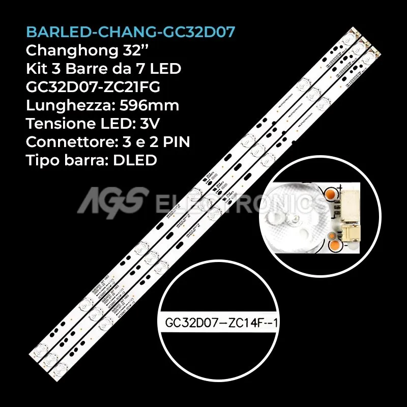 kit 3 barre LED retroilluminazione per Proscan 32 pollici modello PLDEDV3292