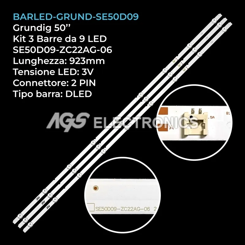 kit 3 barre LED retroilluminazione per Grundig 50 pollici modello 50GEU7800B