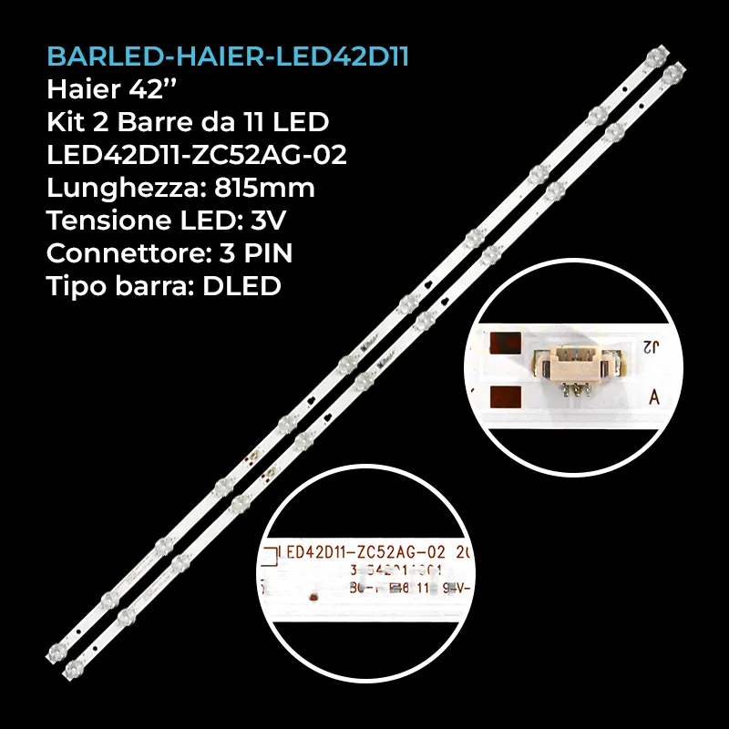 kit 2 barre LED retroilluminazione per Sharp 42 pollici modello 2TC42CCMA43M3RA