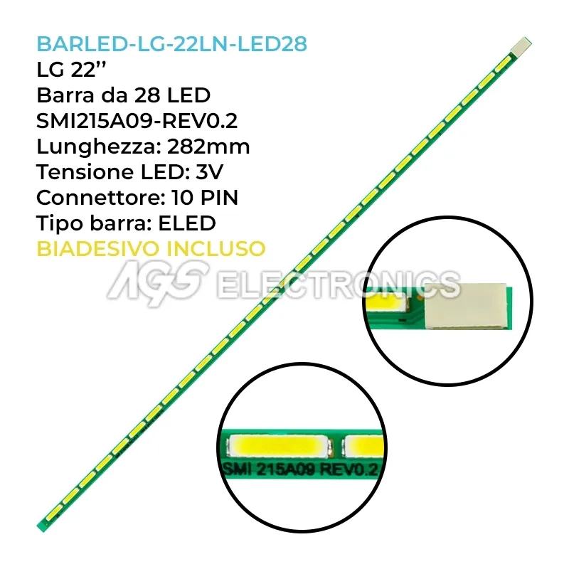 kit 1 barre LED retroilluminazione per Hp 22 pollici modello LA206X