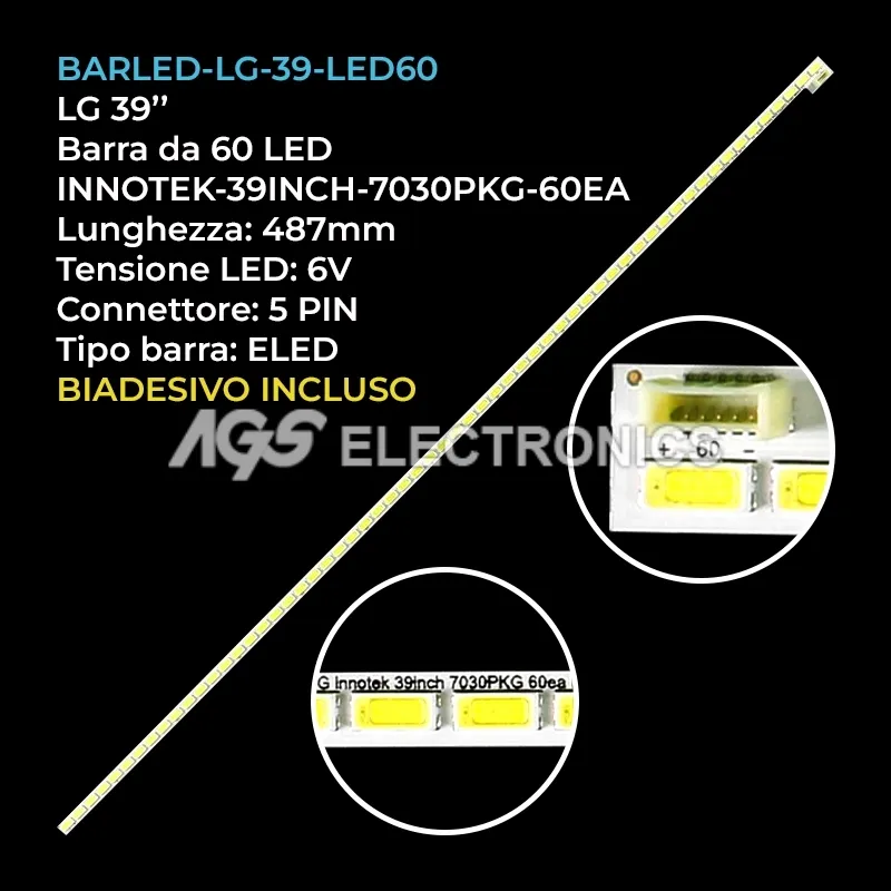 kit 1 barre LED retroilluminazione per Thomson 39 pollici modello 39FU5555S