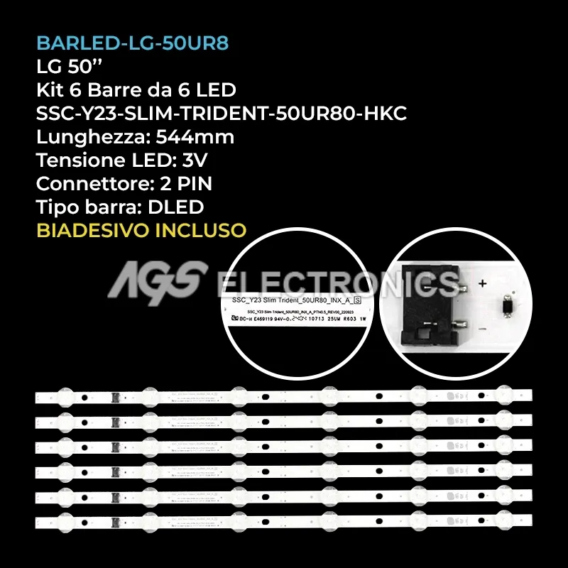 kit 6 barre LED retroilluminazione per LG 50 pollici pannello NC500TQGVXKHA