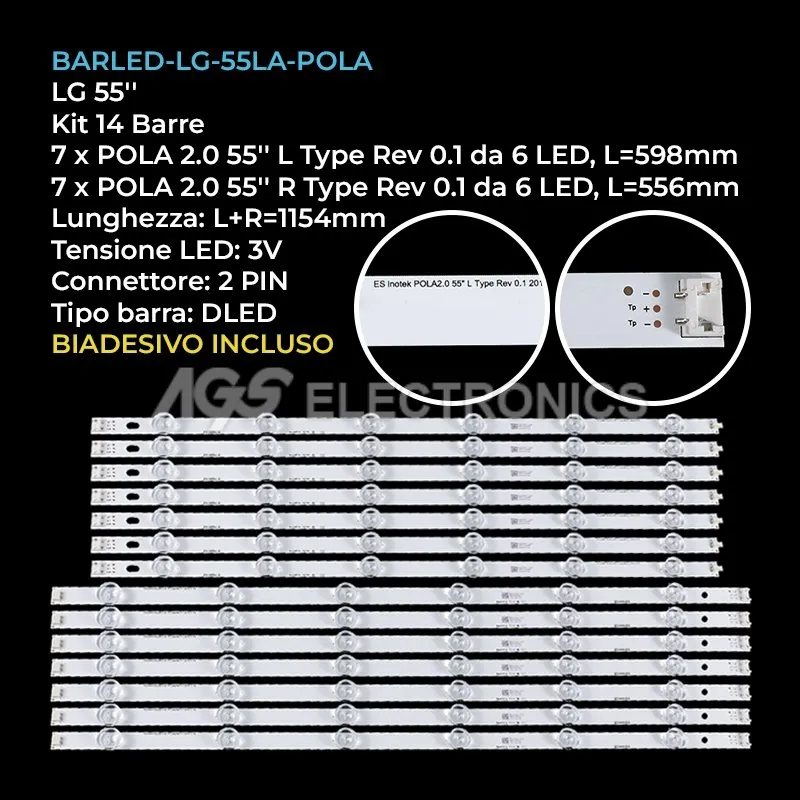 kit 14 barre LED retroilluminazione per LG 55 pollici modello 55LN5404