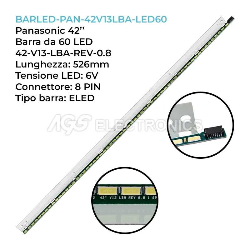 kit 1 barre LED retroilluminazione per Panasonic 42 pollici modello TXL42DTW65