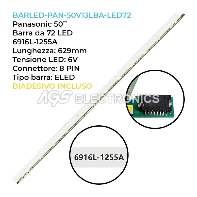 kit 1 barre LED retroilluminazione per Panasonic 50 pollici modello TXL50ET61E