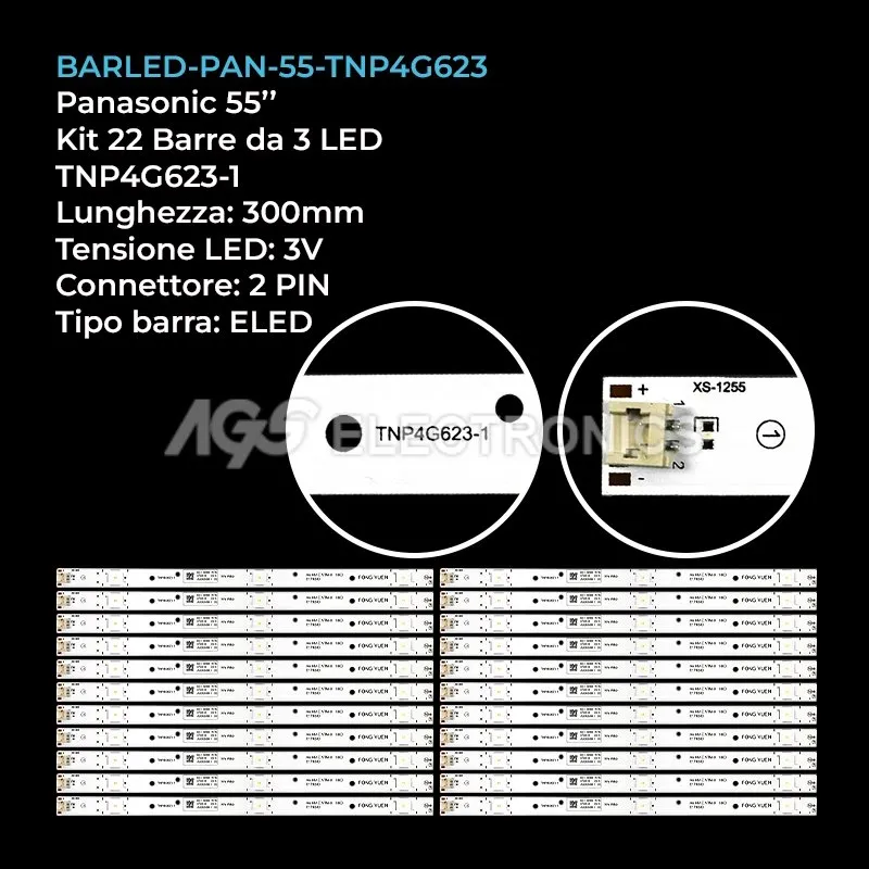 kit 22 barre LED retroilluminazione per Panasonic 55 pollici modello TNP4G6231