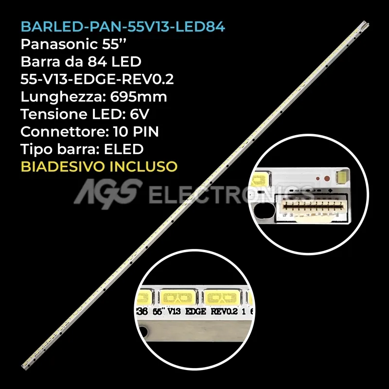 kit 1 barre LED retroilluminazione per Panasonic 55 pollici modello 55LA643V