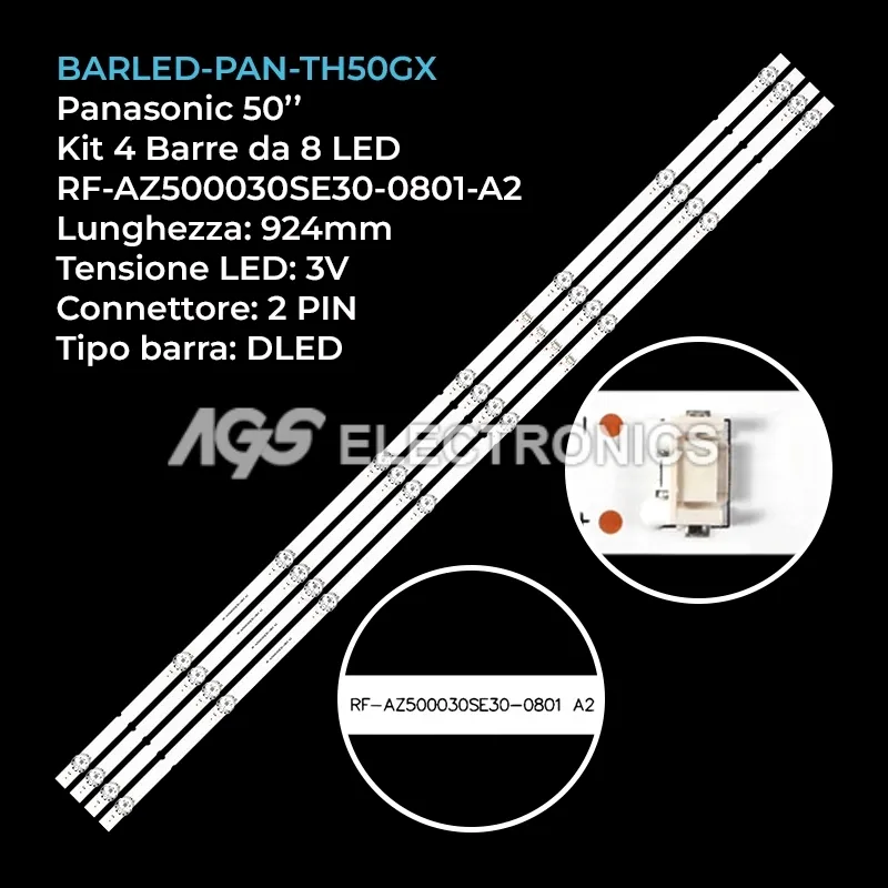 kit 4 barre LED retroilluminazione per Skyworth 50 pollici modello 50Q20200