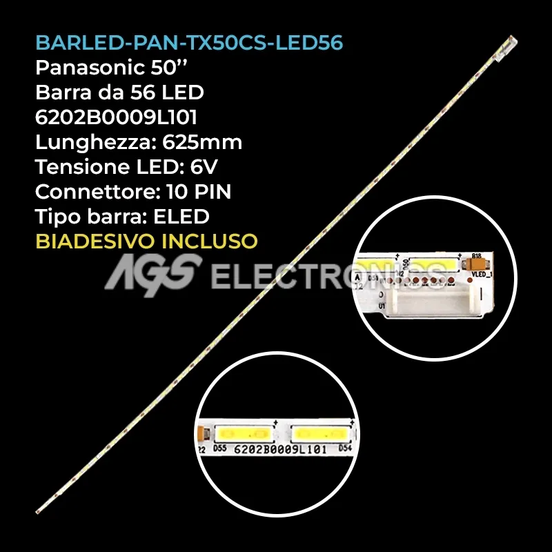 kit 1 barre LED retroilluminazione per Panasonic 56 pollici modello TX50CS630E