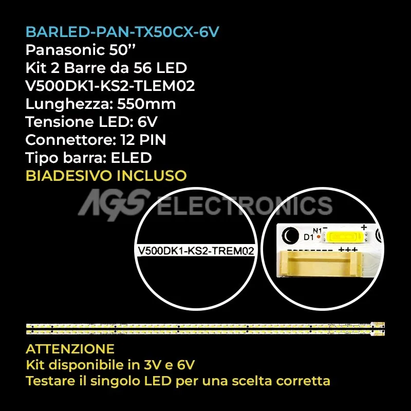 BARLED-PAN-TX50CX-6V