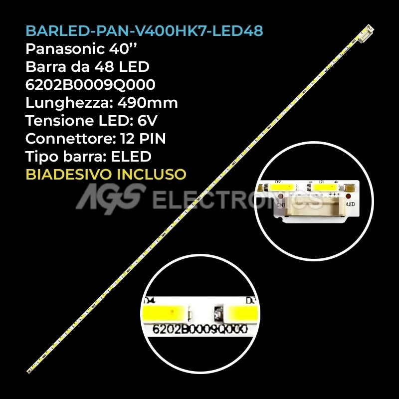 kit 1 barre LED retroilluminazione per Panasonic 40 pollici modello L5EDDYY00764