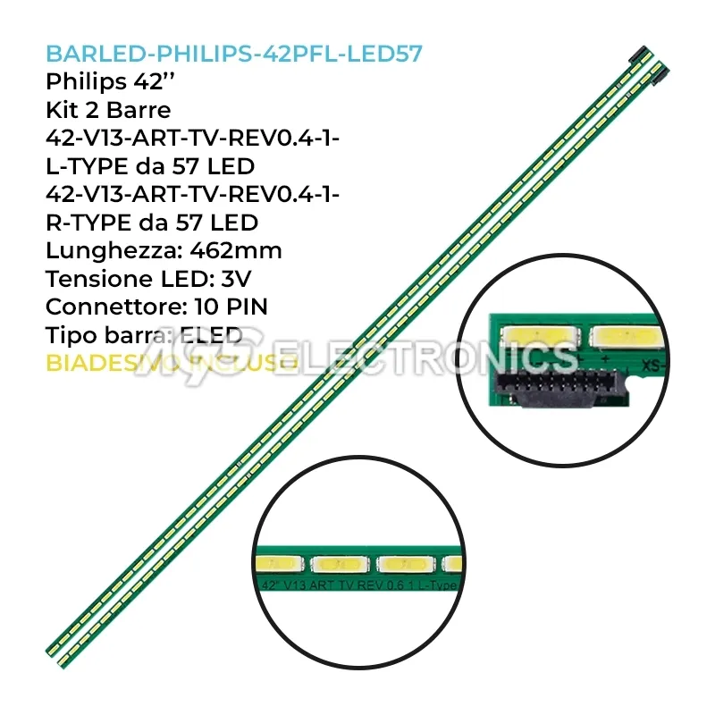kit 2 barre LED retroilluminazione per LG 42 pollici modello 42LA691V