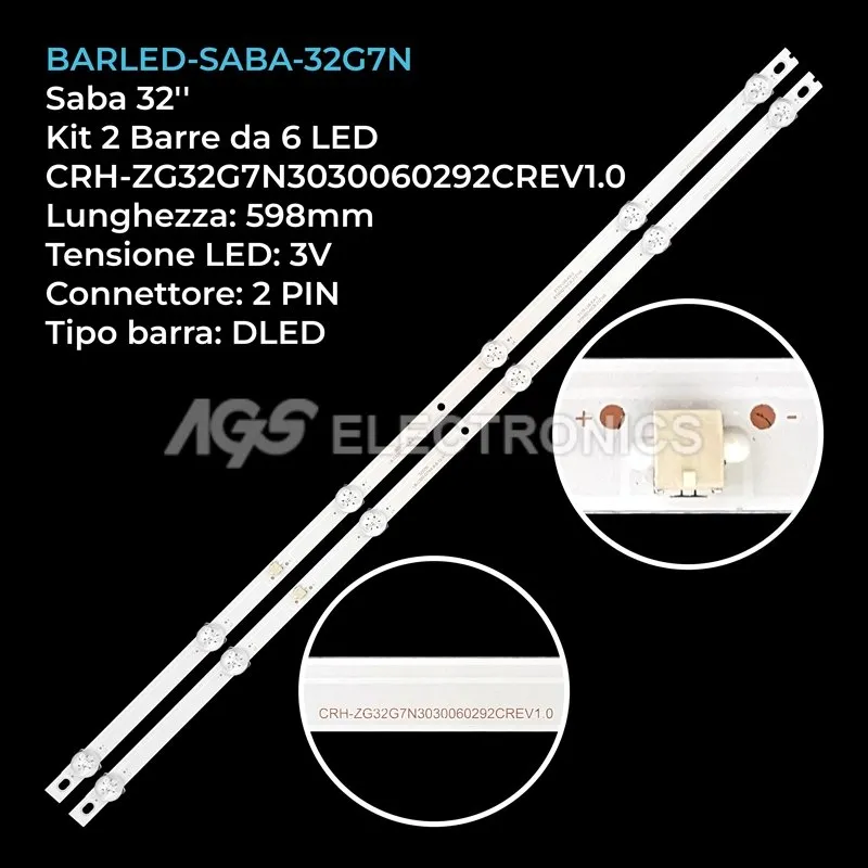 kit 2 barre LED retroilluminazione per United 32 pollici modello LED32H50