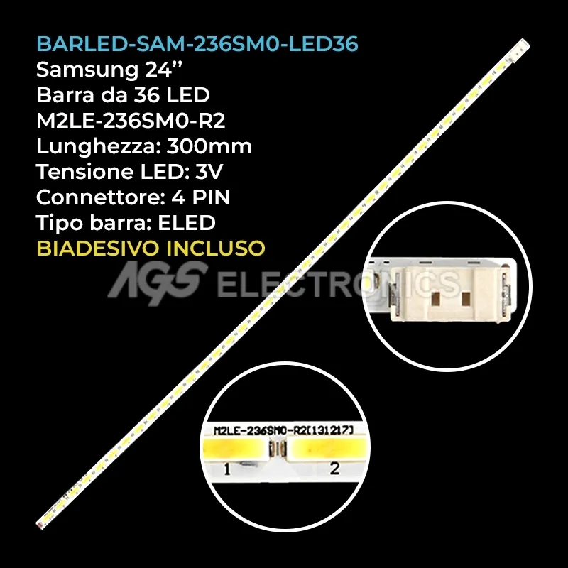 kit 1 barre LED retroilluminazione per Samsung 24 pollici modello S24D590PL