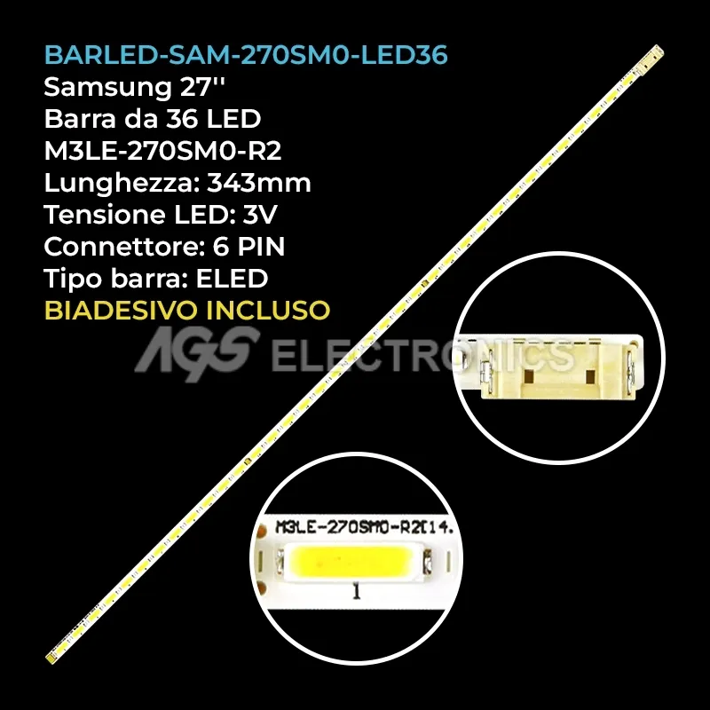 kit 1 barre LED retroilluminazione per Samsung 27 pollici modello T27D390EX