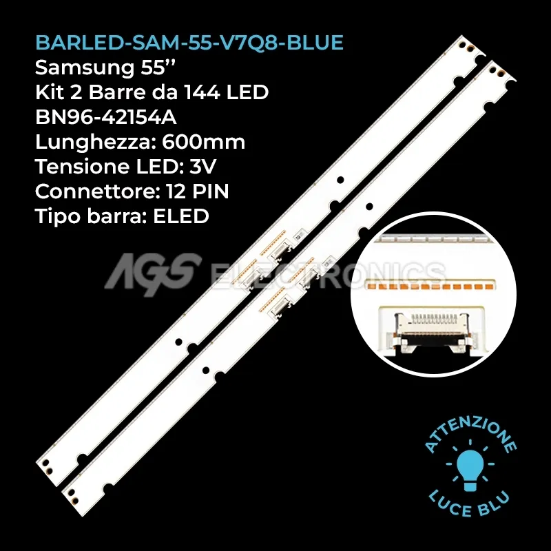 kit 2 barre LED retroilluminazione per Samsung 55 pollici modello QN55Q7FAMFXZX