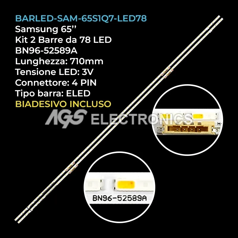 kit 2 barre LED retroilluminazione per Samsung 65 pollici modello QN65Q60AAGXZS