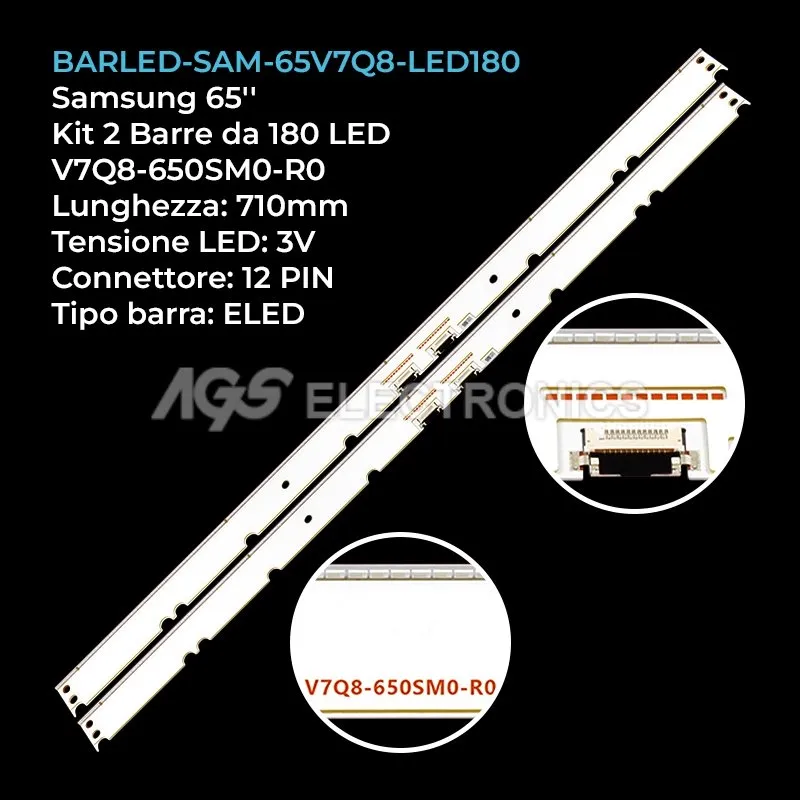 kit 2 barre LED retroilluminazione per Samsung 65 pollici modello QE65Q7FAMTXZT