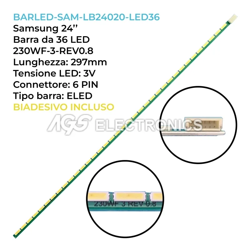kit 1 barre LED retroilluminazione per Supra 24 pollici modello STVLC2425WLLC2