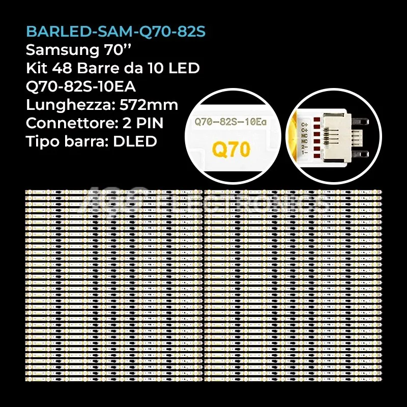kit 48 barre LED retroilluminazione per Samsung 70 pollici modello QN82Q70RAFXZA