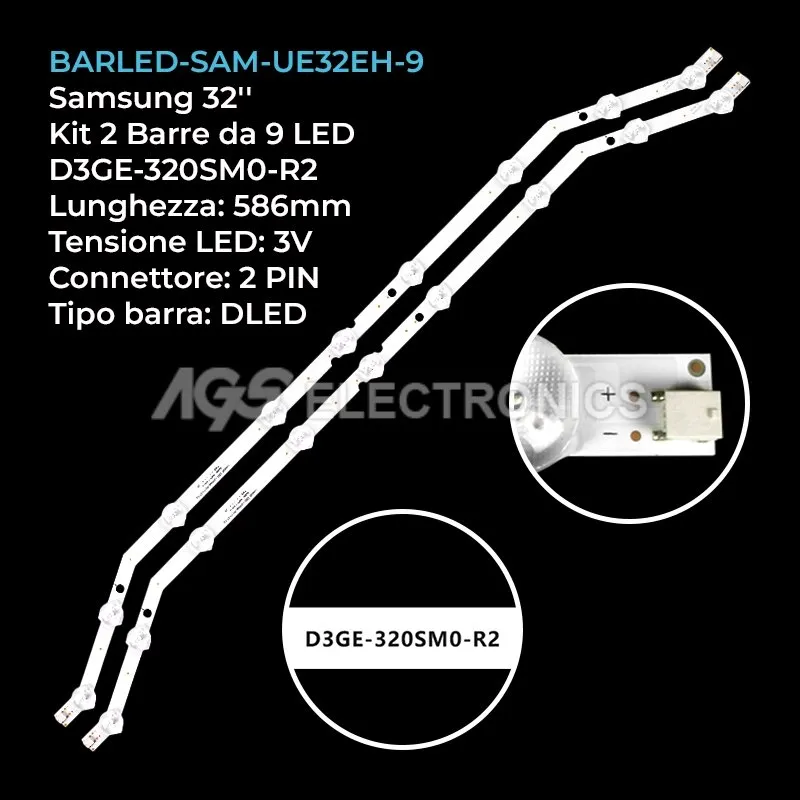 kit 2 barre LED retroilluminazione per Samsung 32 pollici modello T