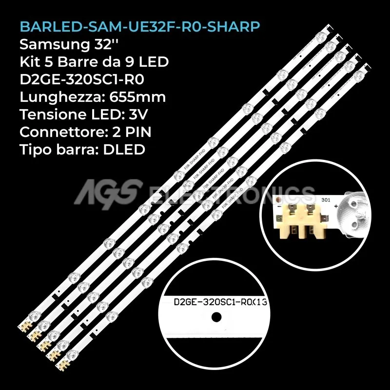 kit 5 barre LED retroilluminazione per Samsung 32 pollici pannello CYHF320BGSV5H