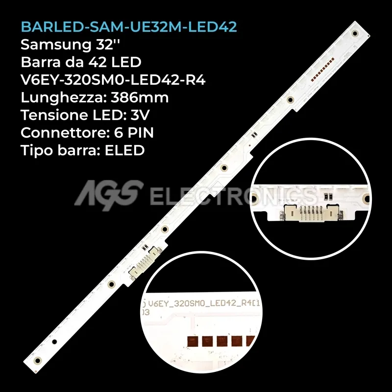 kit 1 barre LED retroilluminazione per Samsung 32 pollici modello UA32M5500AGXXP