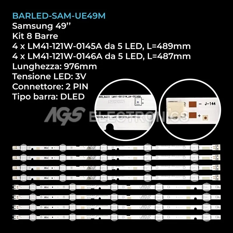 kit 8 barre LED retroilluminazione per Samsung 49 pollici modello UN50M5300AF