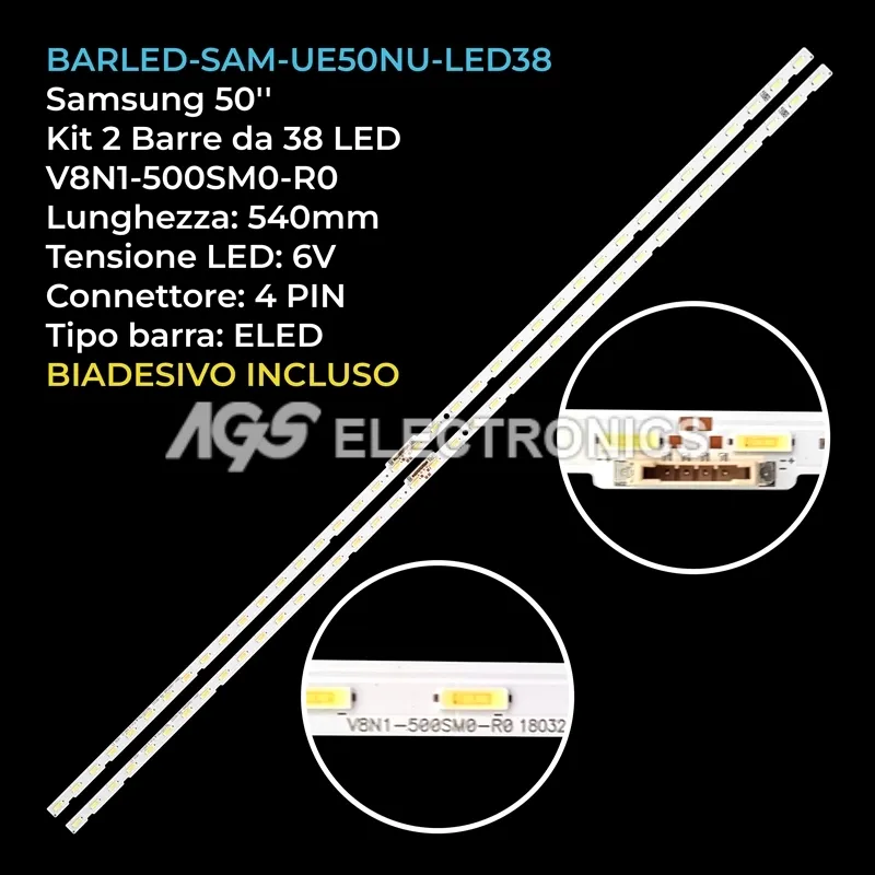 kit 2 barre LED retroilluminazione per Samsung 50 pollici modello QN50LS03RAFXZA