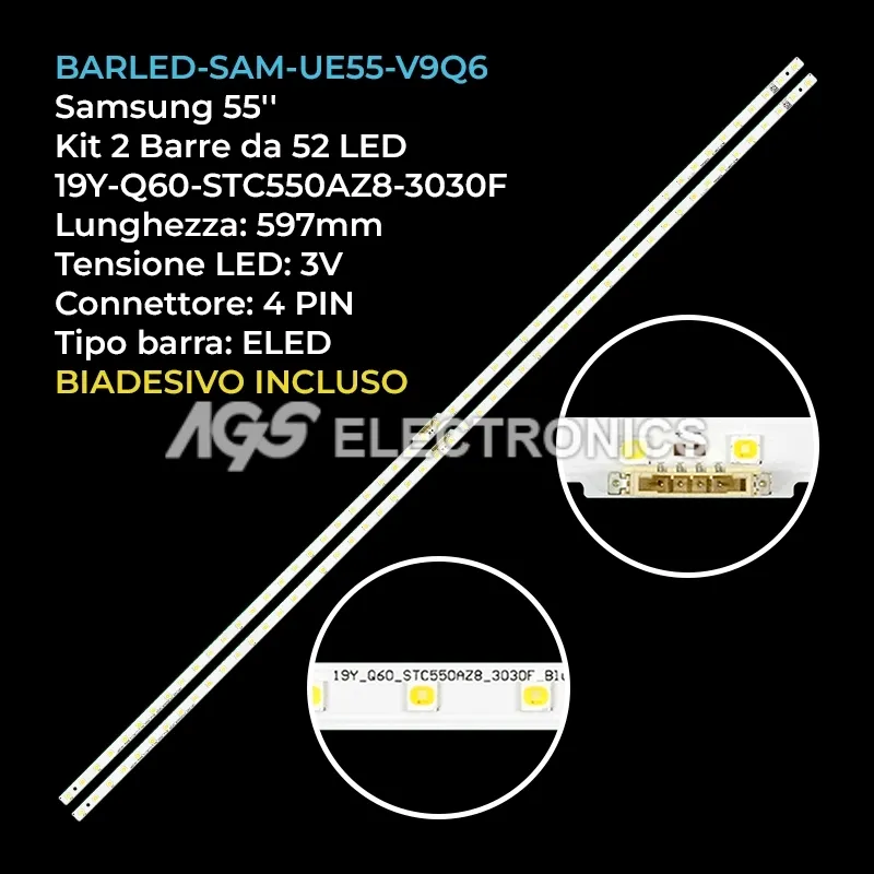 kit 2 barre LED retroilluminazione per Samsung 55 pollici modello QE55LS01RCUXXC