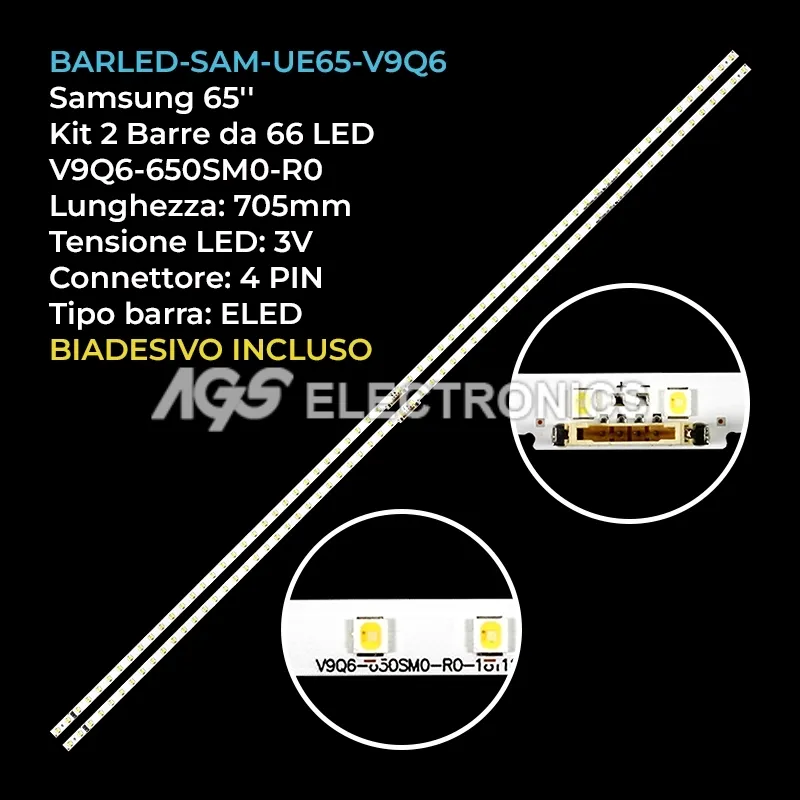 kit 2 barre LED retroilluminazione per Samsung 65 pollici modello QE65LS01RBUXXC