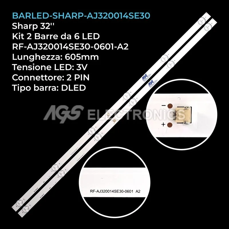 kit 2 barre LED retroilluminazione per Sharp 32 pollici modello 32BB3I