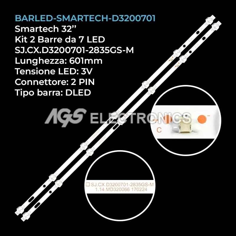 kit 2 barre LED retroilluminazione per Starlight 32 pollici modello 32DM3500