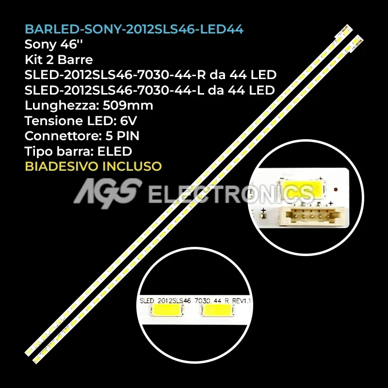 kit 2 barre LED retroilluminazione per Sony 46 pollici modello KDL46EX650