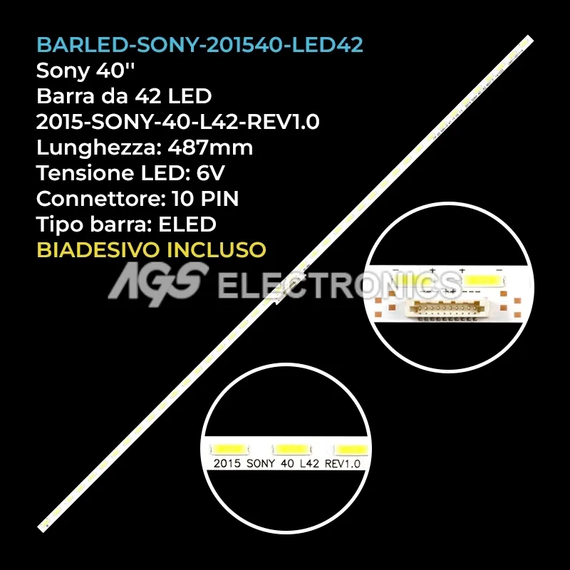 kit 1 barre LED retroilluminazione per Sony 40 pollici modello KDL40R510C