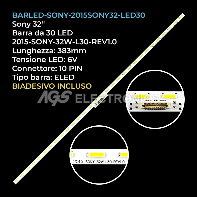 kit 1 barre LED retroilluminazione per Sony 32 pollici modello KDL32R405C