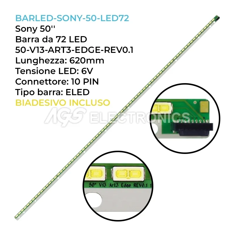 kit 1 barre LED retroilluminazione per Sony 50 pollici modello KDL50R556A