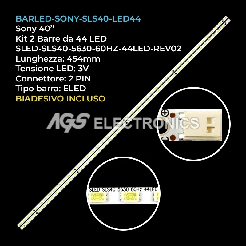 kit 2 barre LED retroilluminazione per Sony 40 pollici modello LTU400HF01