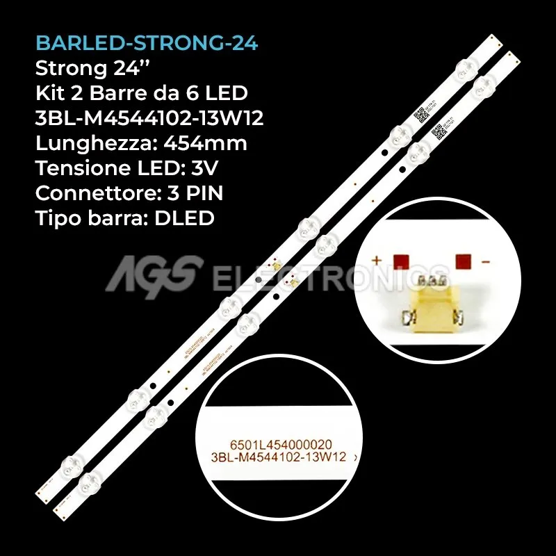 kit 2 barre LED retroilluminazione per Engel 24 pollici modello LED2462