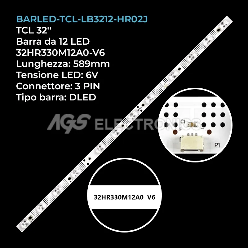 kit 1 barre LED retroilluminazione per Thomson 32 pollici modello 32HD5506X1