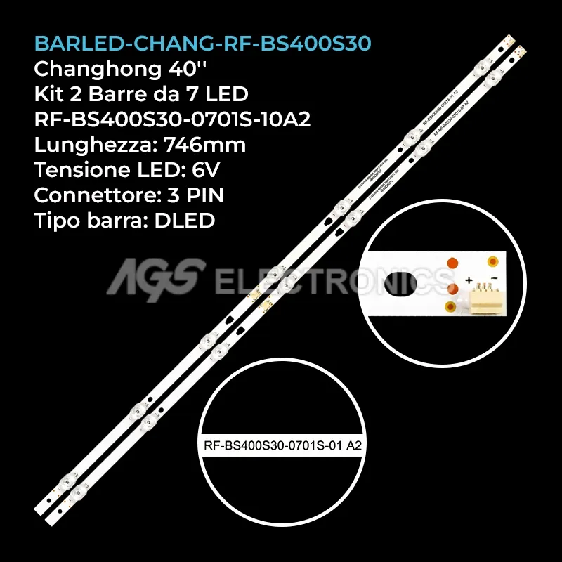 kit 2 barre LED retroilluminazione per Ok 40 pollici modello ODL40671FTB