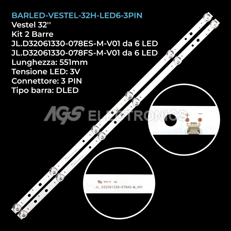 BARLED-VESTEL-32H-LED6-3PIN